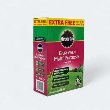 Miracle-Gro EverGreen Multi Purpose Lawn Seed, +20% EXTRA FREE - 480g 