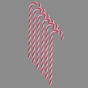 Christmas Tree Decorations - Candy Canes - Pack of SIX