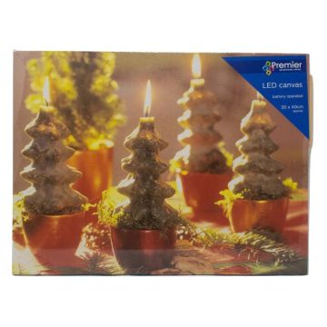 Christmas Tree Candle Canvas