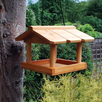 Hanging Wooden Bird Table