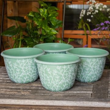 Pack of Four - Pastel Green Serenity Planter (30cm)