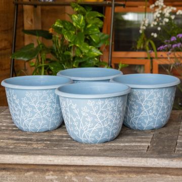 Pack Of Four - Pastel Blue Serenity Planter (30cm)