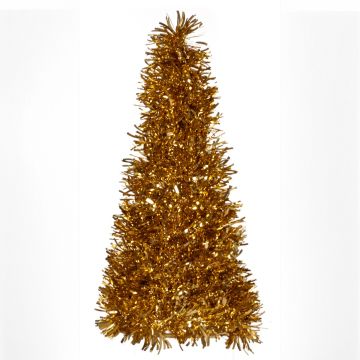 Christmas Tree Decoration - Gold Wave Tinsel Tree