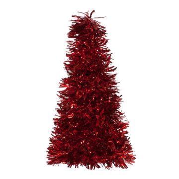 Christmas Tree Decoration - Red Wave Tinsel Tree