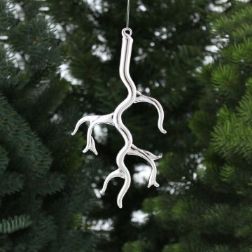 Christmas Tree Decoration - Silver Glass Branch