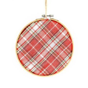 Christmas Tree Decoration - Traditional Tartan Embroidered Hoop