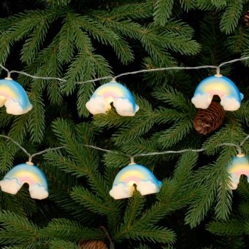 Christmas Tree Lights - 10 Rainbow String Lights in Warm White