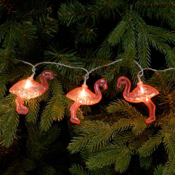 Christmas Tree String Light - 10 Flamingo String Lights in Warm White