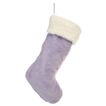 Christmas Decoration - Light Purple Fur Stocking