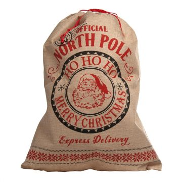 Christmas Decoration - Official North Pole Hessian Sack