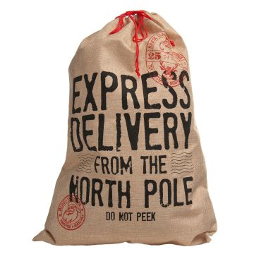 Christmas Decoration - Express Delivery Hessian Sack