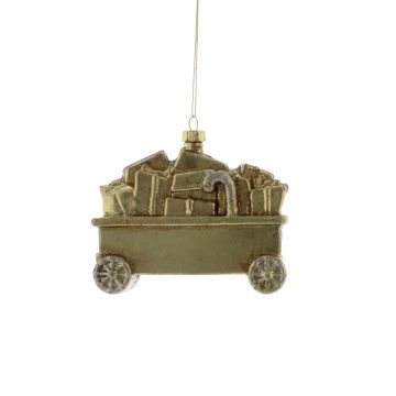 Christmas Decoration - Gold Flatbed with Presents