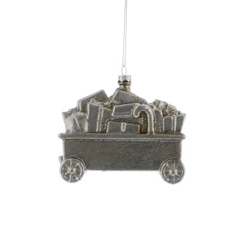 Christmas Tree Decoration - Silver Flatbed with Presents