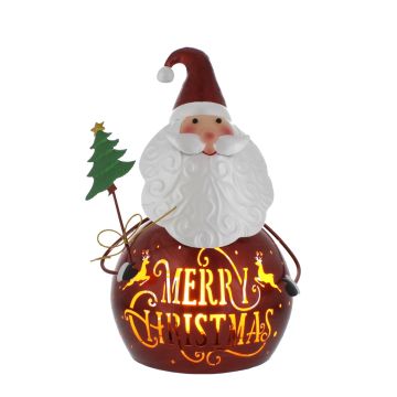 Christmas Decoration - Led Metal Santa lantern - Battery Operated