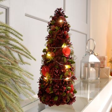 Christmas Decoration - Battery Operated Lit Red Roses Tree