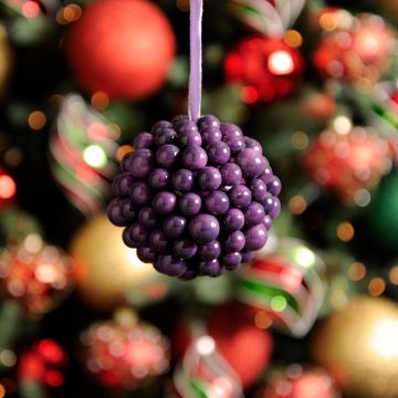 Christmas Tree Decoration - Purple Berry Cluster Bauble