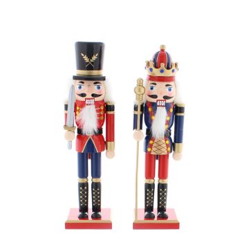 Christmas Decoration - 30cm Assorted Traditional Nutcracker - Pack of 2 