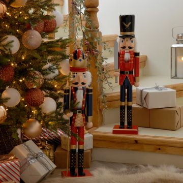 Christmas Decoration - 60cm Assorted Traditional Nutcracker - Pack of 2