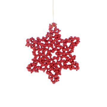 Christmas Tree Decoration - Red Glitter Textured Star