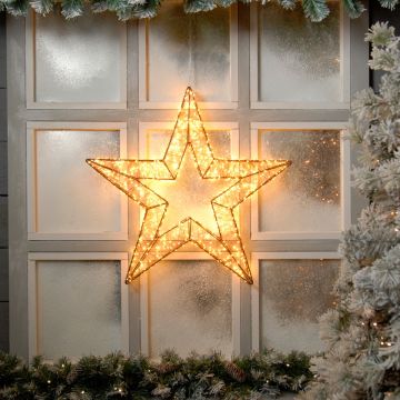 Christmas Decoration - Twinkling Dewdrop Star- 960 Traditional Warm White Led Lights