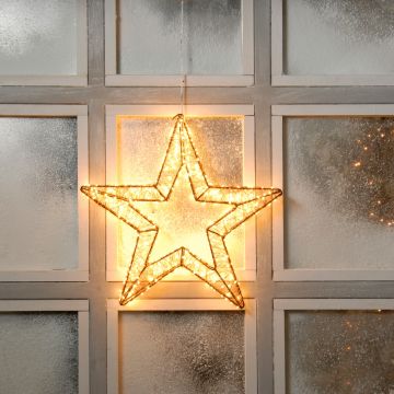 Christmas Decoration - Twinkling Dewdrop Star- 480 Traditional Warm White Led Lights