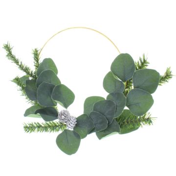 Christmas Wreath - Green Eucalyptus Half Wreath