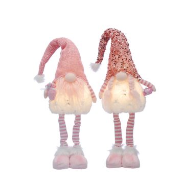 Christmas Decoration - Led Light Standing Telescopic Legs in Pink - Pack of 2