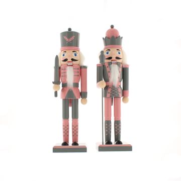 Christmas Decoration - Blush Pink and Silver Nutcrackers - Pack of 2