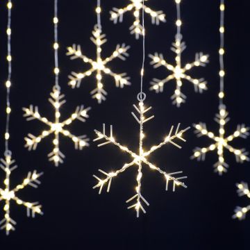 Christmas Lights - Snowflake Curtain Lights- Warm White - 120cm x 120cm