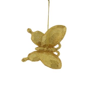 Christmas Tree Decoration - Gold Glitter Butterfly