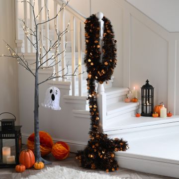 Christmas Tree Decoration - Extra Long Orange Pumkin Tinsel - 10m