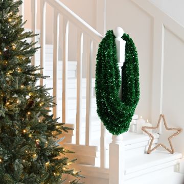 Christmas Tree Decoration - Extra Long Green Tinsel - 10m