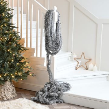 Christmas Tree Decoration - Super Long Silver Tinsel - 10m