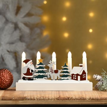 Christmas Decoration - Santa Scene Candle Bridge