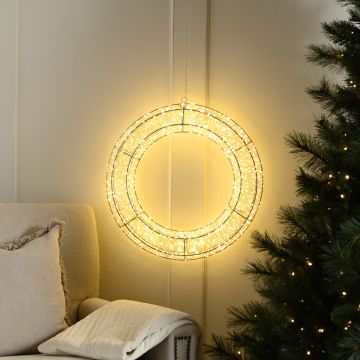 Christmas Decoration -  Dewdrop Wreath - 1440 Warm White Led Lights