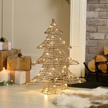 Christmas Decoration - Led Champagne Gold Tree - 60cm