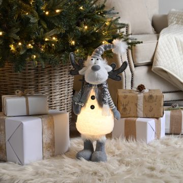 Christmas Decoration - Led Light Standing Grey Reindeer