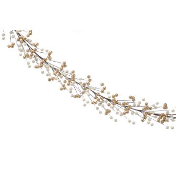 Christmas Home Decor  - White and Gold Berry Garland
