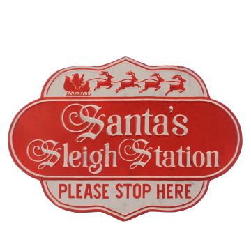 Christmas Home Decor - Santa Sleigh Station Wall Art