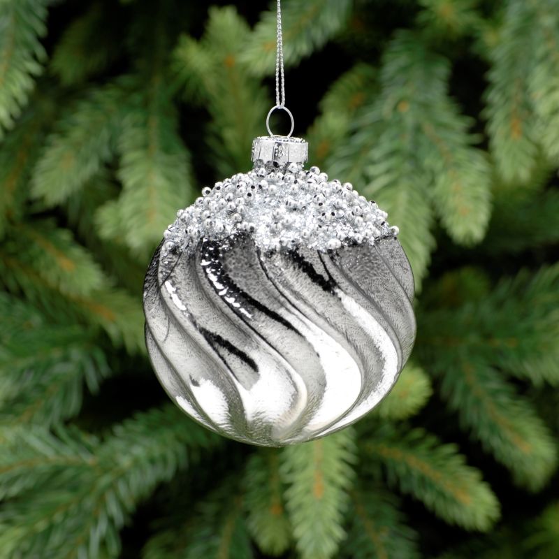 grey christmas bulbs