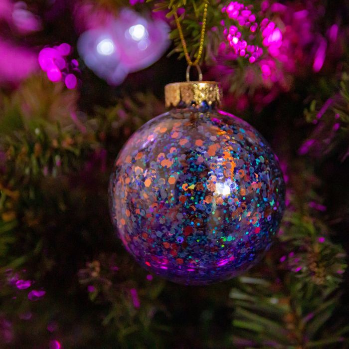 glitter christmas tree baubles