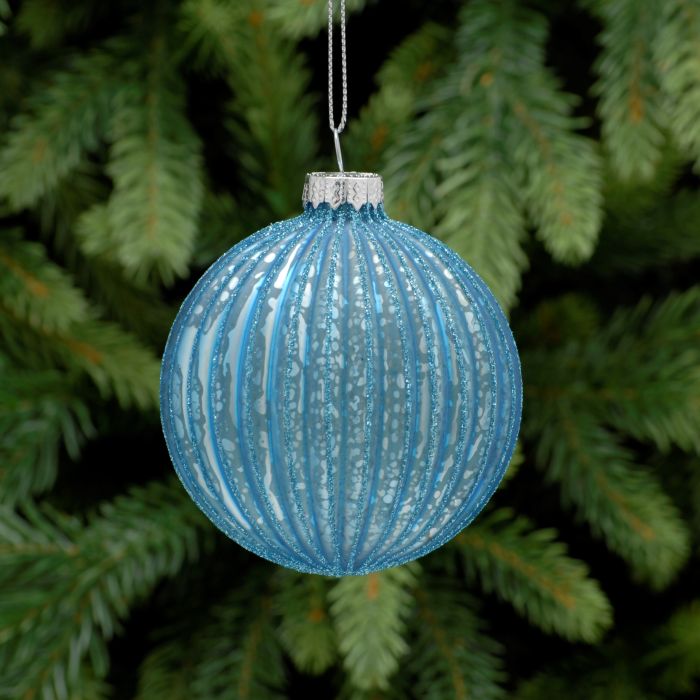 blue glass christmas decorations