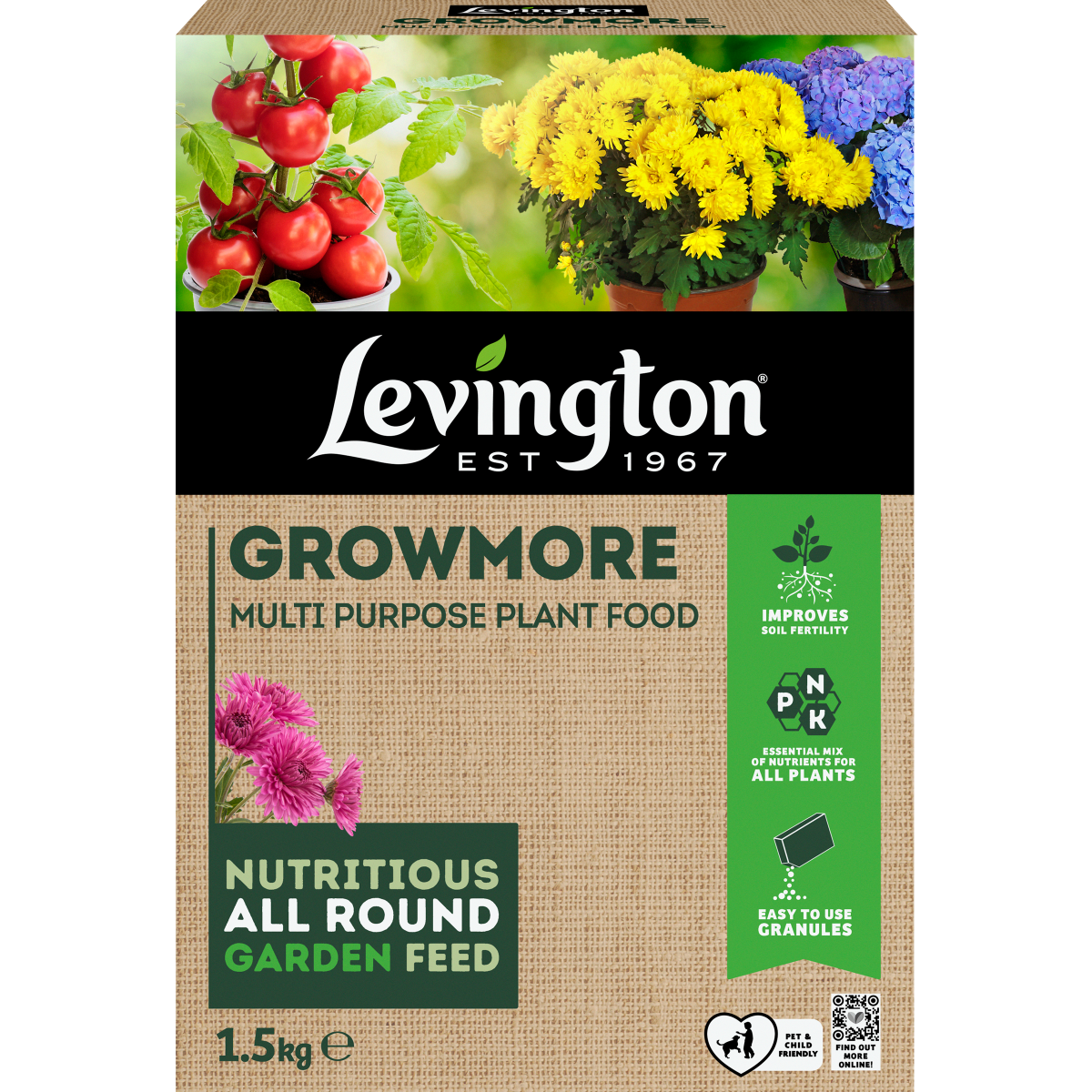 Levington Growmore Multi Purpose Plant Food - 1.5kg