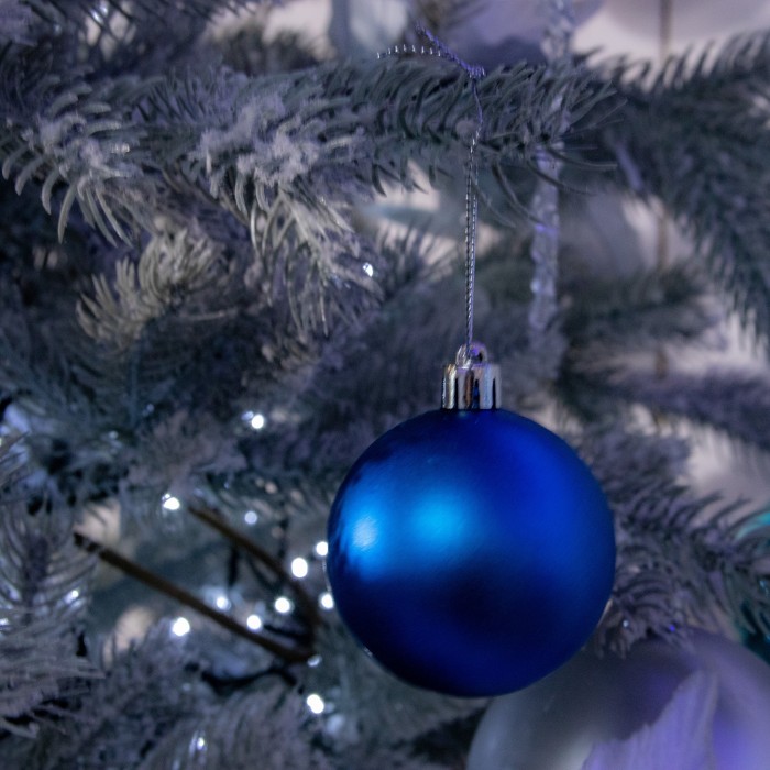 Christmas Tree Decorations - Royal Blue Baubles - Pack of 24